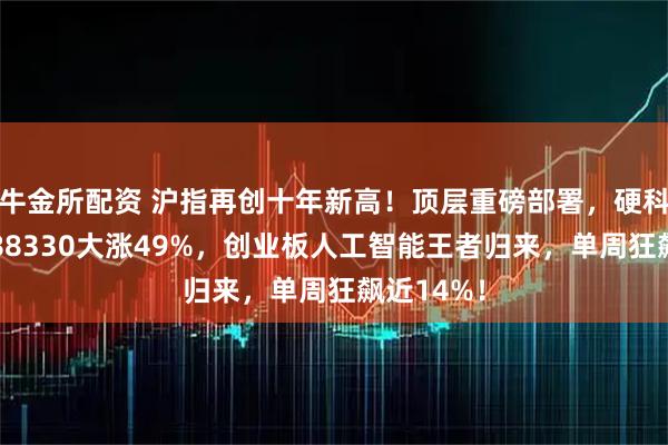 牛金所配资 沪指再创十年新高!顶层重磅部署,硬科技宽基588330大涨49%,创业板人工智能王者归来,单周狂飙近14%!